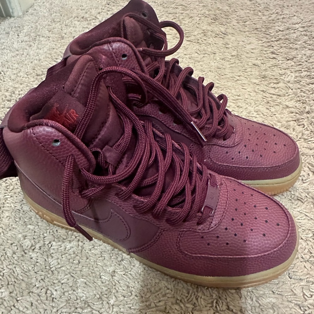 Burgundy High-Top Sneakers